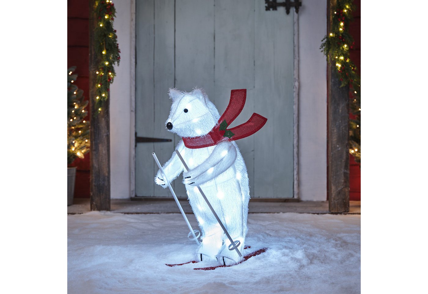 Lights4fun LED-Dekofigur LED-Weihnachtsfigur Außen Polarbär, Weihnachtsbeleuchtung, (H) 67 x (L) 30 x (T) 46 cm – Bild 3 von 3
