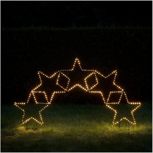Lights4fun LED Dekolicht 5er Sternenbogen Bicolor LED Stableuchte, LED fest integriert
