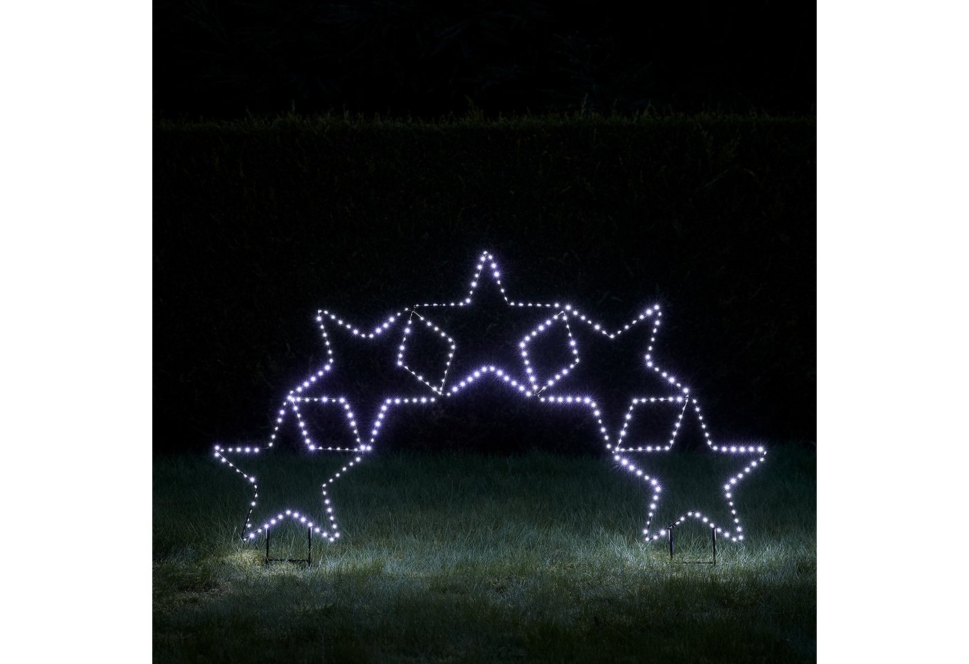 Lights4fun LED Dekolicht 5er Sternenbogen Bicolor LED Stableuchte, LED fest integriert – Bild 2 von 3