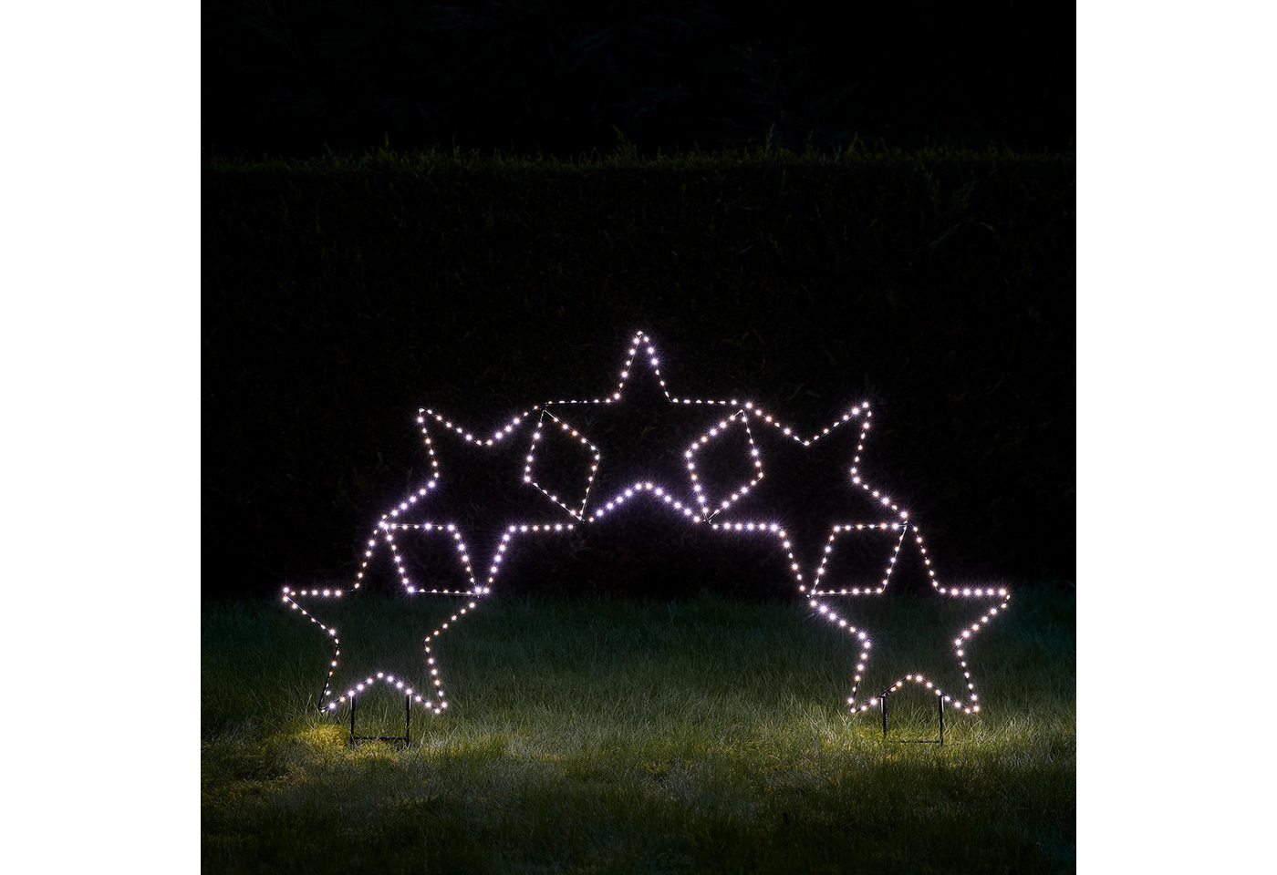 Lights4fun LED Dekolicht 5er Sternenbogen Bicolor LED Stableuchte, LED fest integriert – Bild 3 von 3