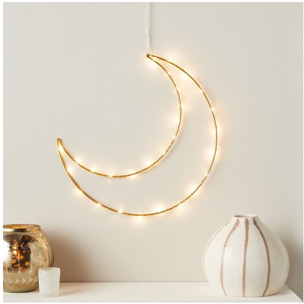 Lights4fun LED Dekolicht Micro LED Mond gold