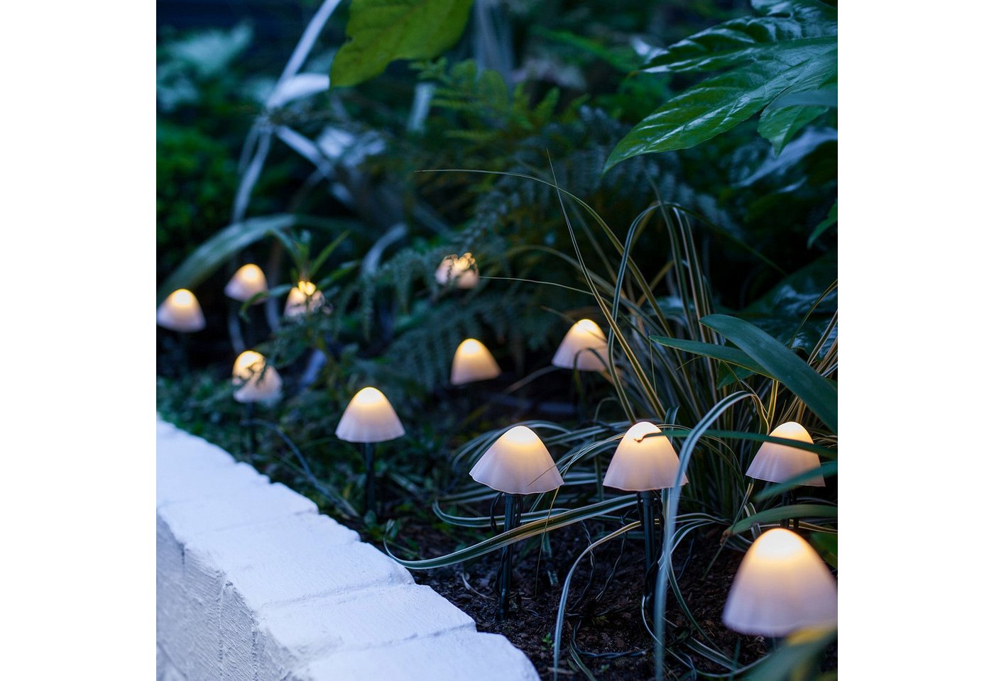 Lights4fun LED Gartenleuchte 12er Set Solar Stableuchten Pilze – Bild 3 von 5