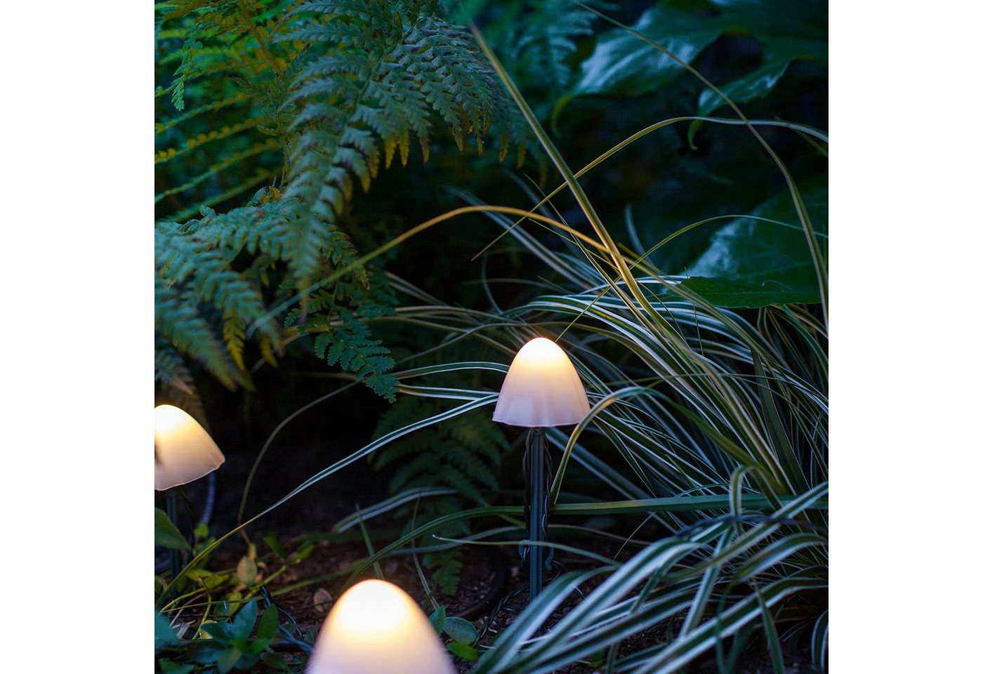 Lights4fun LED Gartenleuchte 12er Set Solar Stableuchten Pilze – Bild 4 von 5
