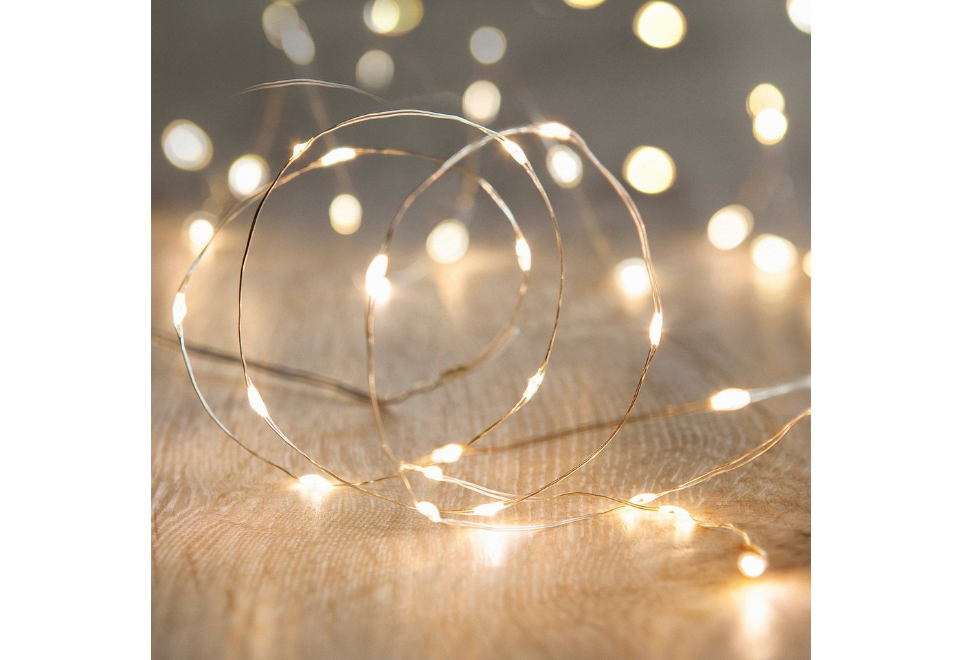Lights4fun LED-Lichterkette 200er LED Micro Lichterkette warmweiß – Bild 3 von 3
