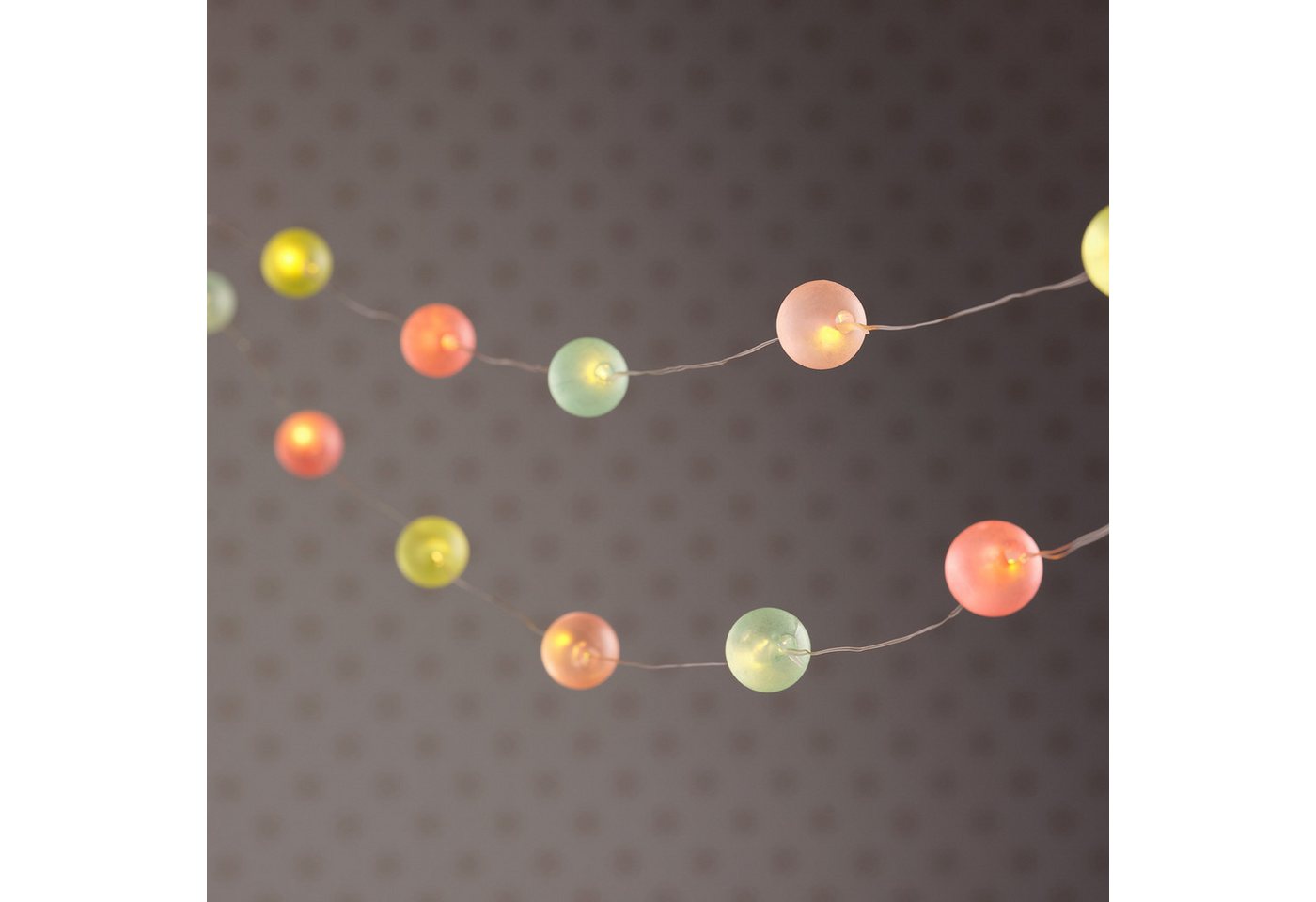 Lights4fun LED-Lichterkette 20er LED Micro Lichterkette bunte pastell Kugeln – Bild 2 von 4