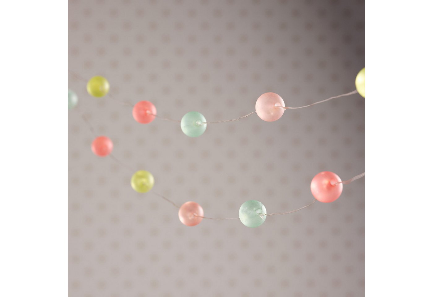 Lights4fun LED-Lichterkette 20er LED Micro Lichterkette bunte pastell Kugeln – Bild 4 von 4