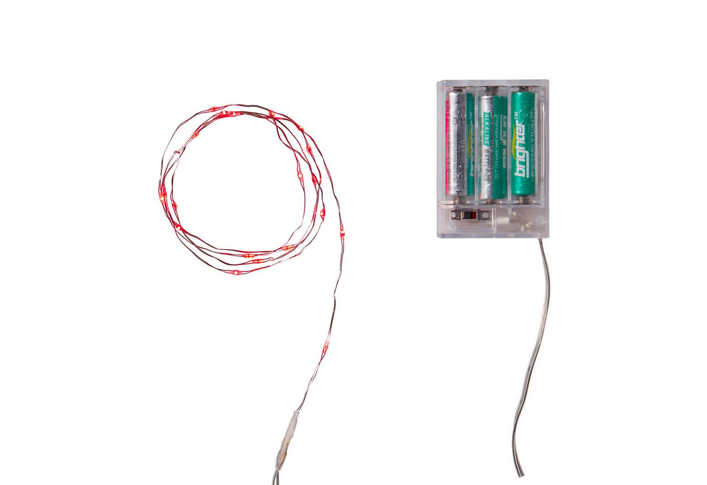 Lights4fun LED-Lichterkette 20er LED Micro Lichterkette rot batteriebetrieben – Bild 2 von 2