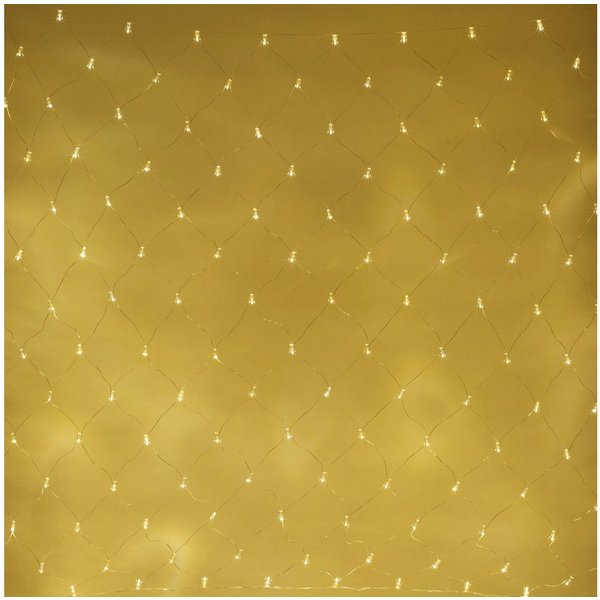 Lights4fun LED-Lichternetz Core Connect 2m x 2m 140er LED Lichternetz warmweiß koppelbar transpar