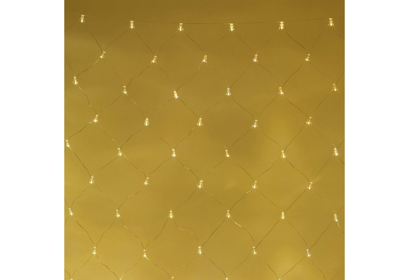 Lights4fun LED-Lichternetz Core Connect 2m x 2m 140er LED Lichternetz warmweiß koppelbar transpar – Bild 2 von 5