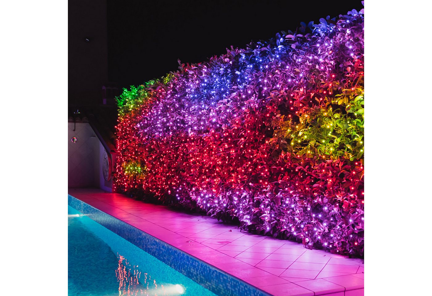 Lights4fun LED-Lichtervorhang Twinkly 2,1m smarter Lichtervorhang Bunt und Weiß Edition mit 210 LEDs – Bild 5 von 5
