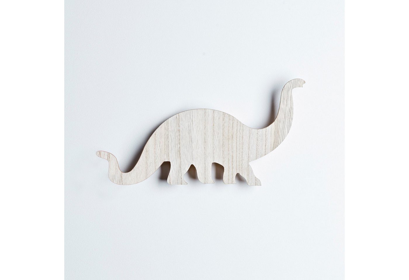 Lights4fun LED Wandleuchte Holz Wandlampe Dinosaurier Diplodocus – Bild 2 von 4