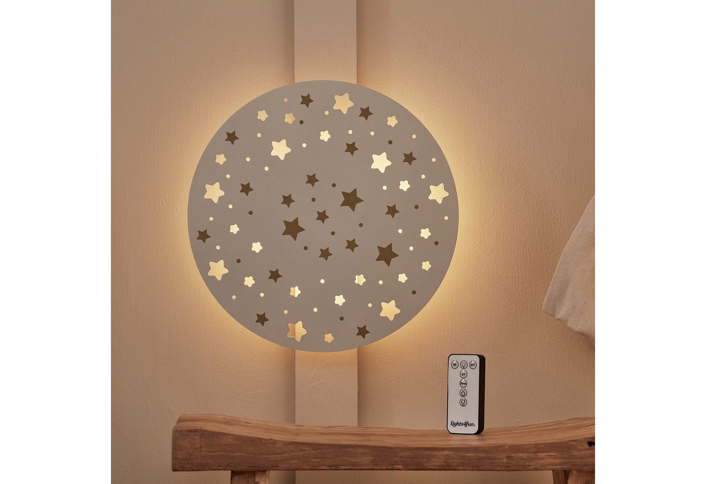 Lights4fun LED Wandleuchte Sternenhimmel Wandleuchte wiederaufladbar – Bild 2 von 5