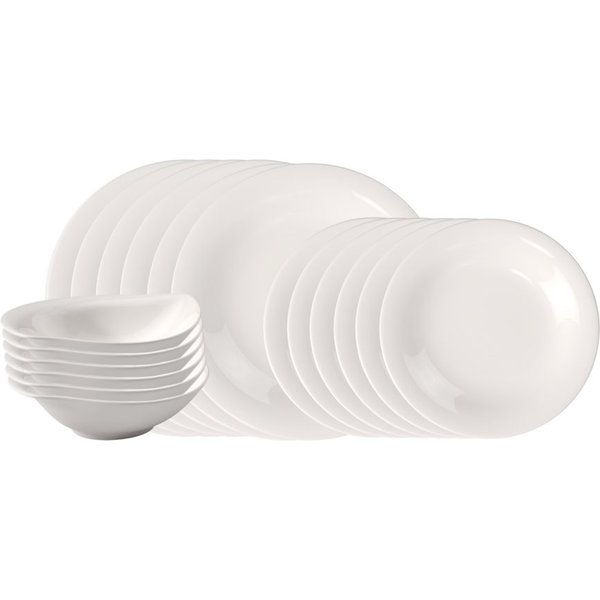 like. by Villeroy & Boch Geschirr-Set Essential Dinner-Set (18-tlg), 6 Personen, Porzellan, Premium Porzellan