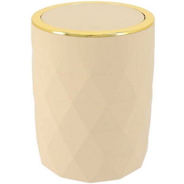 LikeKa Badaccessoire-Set Goldeffekt Seifenspender Toilettenbürste Seifenschale Kosmetikeimer