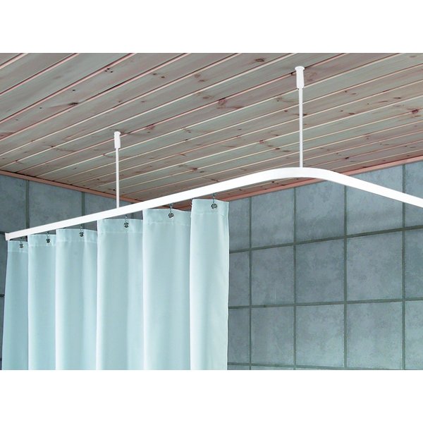 LikeKa Duschvorhangstange L-form & U-form Duschvorhangwinkelstange Vorhangschiene Duschstange, Barrierefrei, behindertengerecht Bequemes durchschieben des Vorha