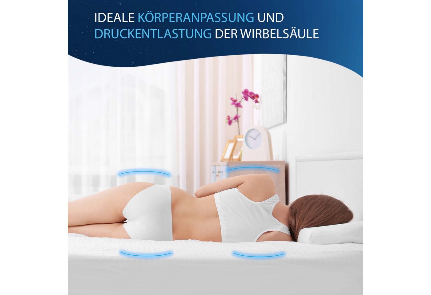 LILENO HOME, Topper für Matratzen aus Memory Foam - in verschiedenen Größen und Dicken, 5 cm hoch, (1-tlg, 1er Set), viscoelastischer Matratzentopper 90x200 cm, – Bild 2 von 5