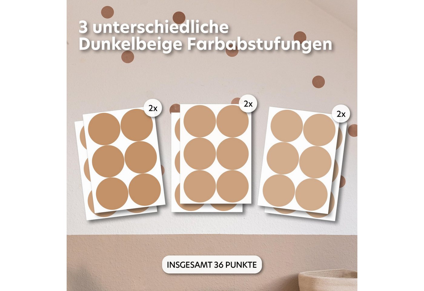 lilimaus Wandsticker Herzen, Sterne & Punkte selbstklebend - Deko fürs Kinderzimmer (36 St), Herzen, Sterne oder Punkte - 36er- & 132er-Set, ablösbar – Bild 2 von 5