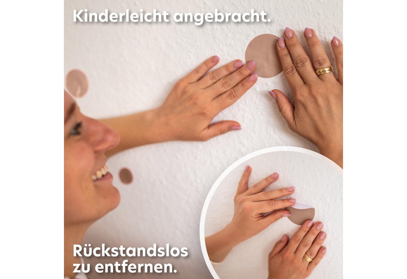 lilimaus Wandsticker Herzen, Sterne & Punkte selbstklebend - Deko fürs Kinderzimmer (36 St), Herzen, Sterne oder Punkte - 36er- & 132er-Set, ablösbar – Bild 4 von 5