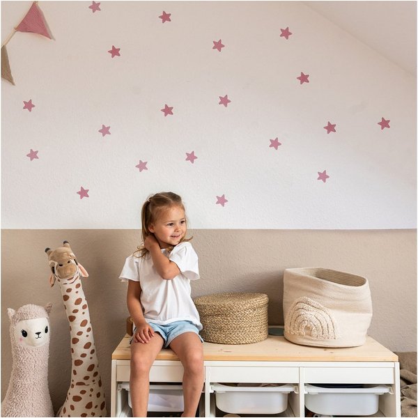 lilimaus Wandsticker Herzen, Sterne & Punkte selbstklebend - Deko fürs Kinderzimmer (36 St), Herzen, Sterne oder Punkte - 36er- & 132er-Set, ablösbar