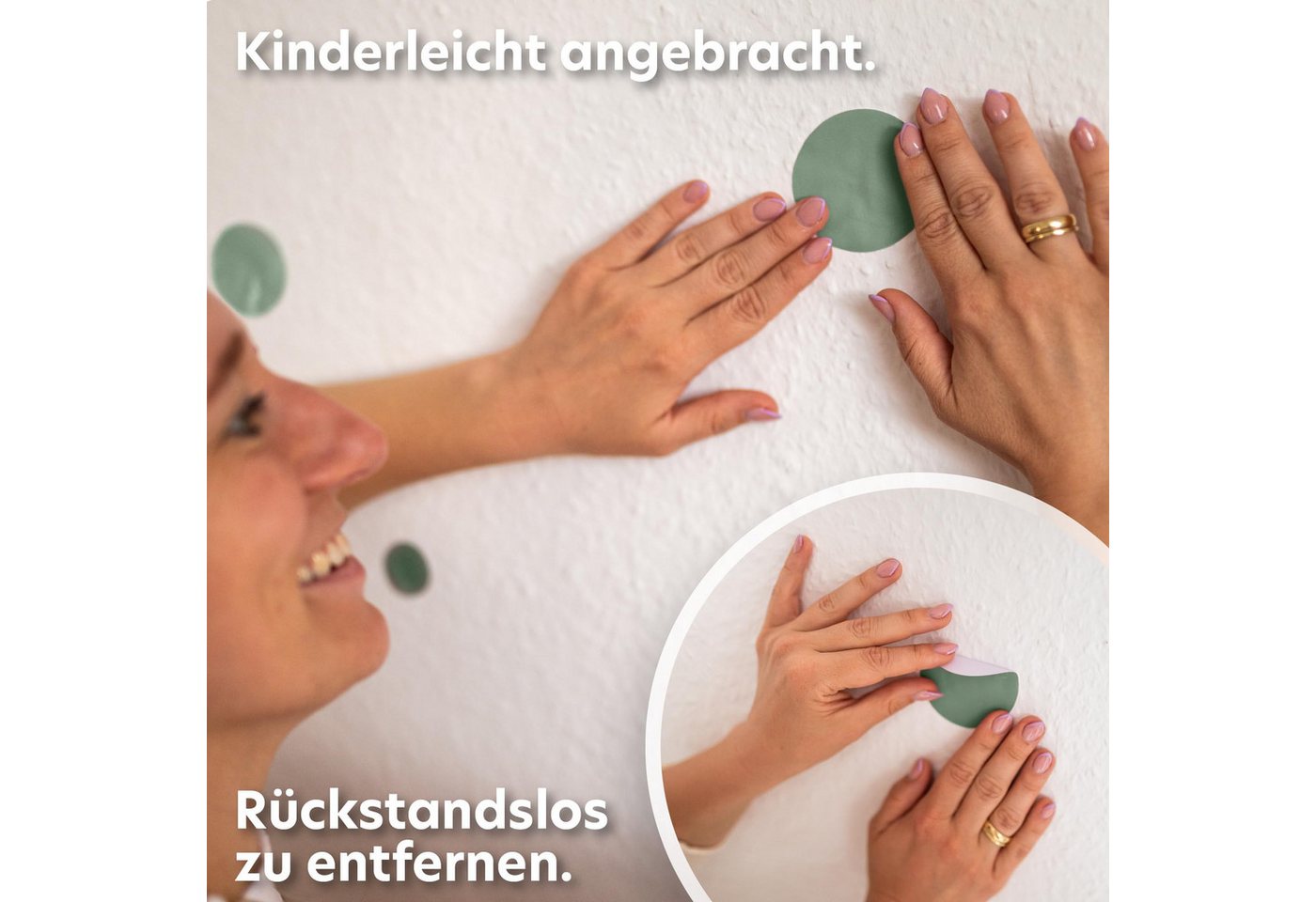 lilimaus Wandsticker Herzen, Sterne & Punkte selbstklebend - Deko fürs Kinderzimmer (36 St), Herzen, Sterne oder Punkte - 36er- & 132er-Set, ablösbar – Bild 4 von 5