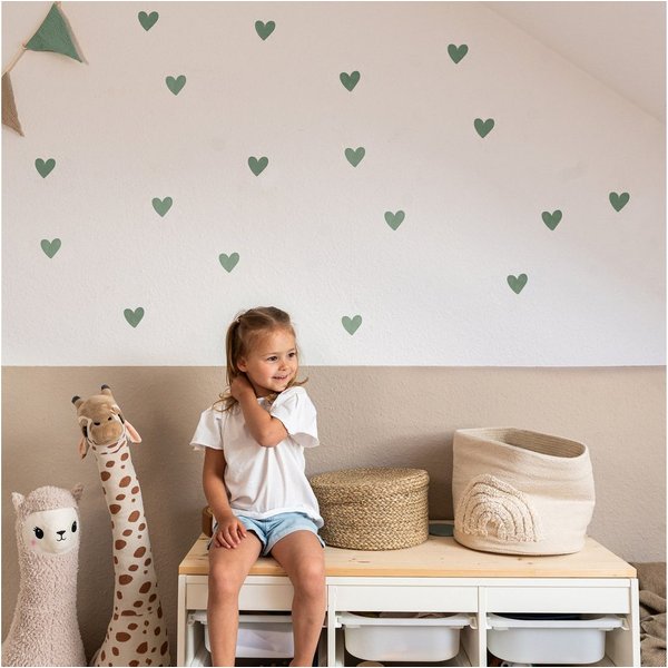 lilimaus Wandsticker Herzen, Sterne & Punkte selbstklebend - Deko fürs Kinderzimmer (36 St), Herzen, Sterne oder Punkte - 36er- & 132er-Set, ablösbar