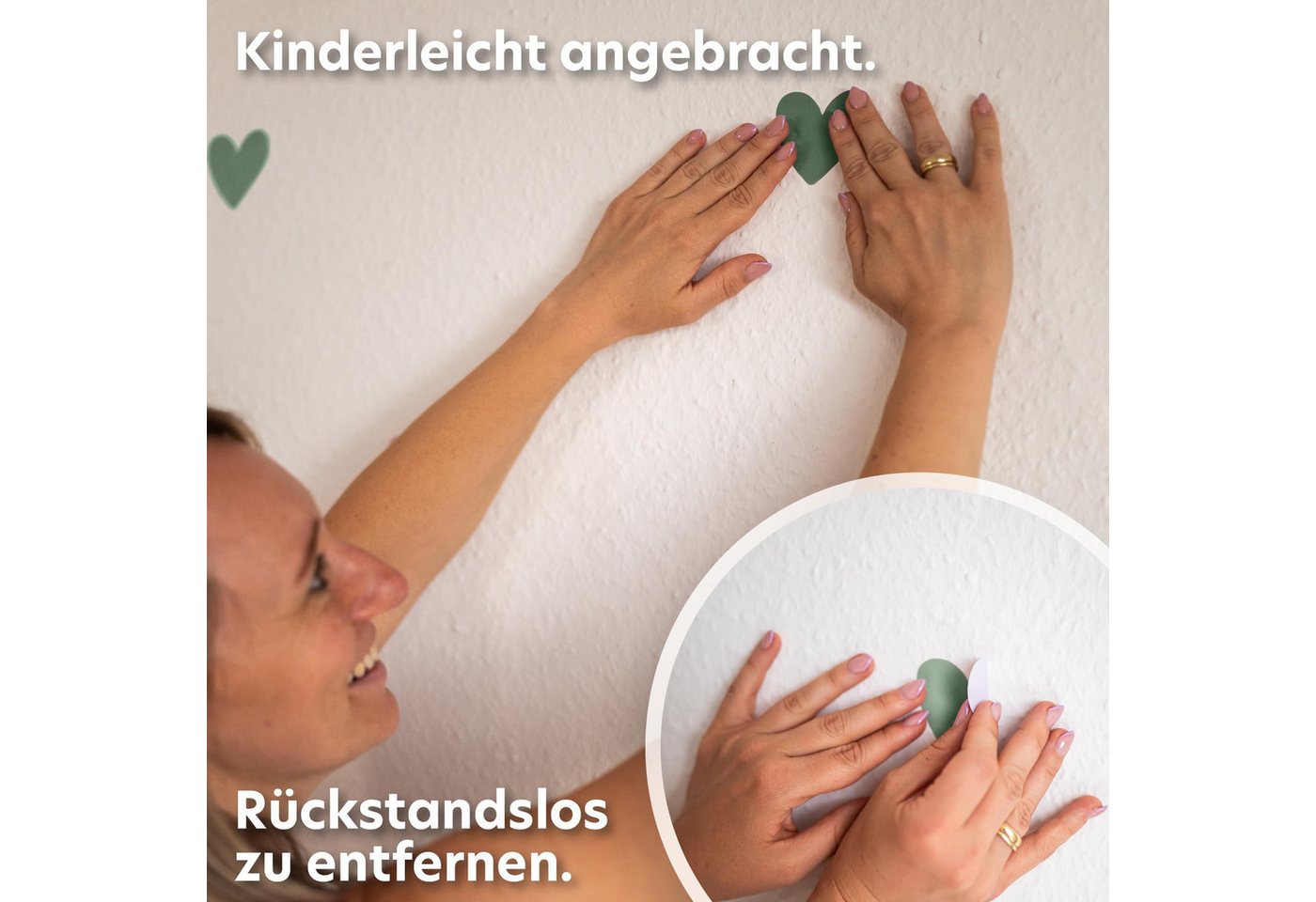 lilimaus Wandsticker Herzen, Sterne & Punkte selbstklebend - Deko fürs Kinderzimmer (36 St), Herzen, Sterne oder Punkte - 36er- & 132er-Set, ablösbar – Bild 4 von 5