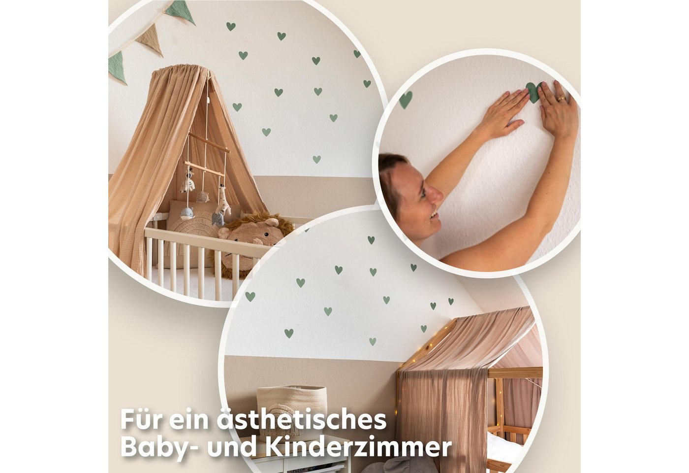 lilimaus Wandsticker Herzen, Sterne & Punkte selbstklebend - Deko fürs Kinderzimmer (36 St), Herzen, Sterne oder Punkte - 36er- & 132er-Set, ablösbar – Bild 5 von 5
