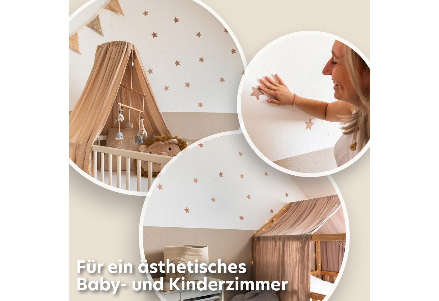 lilimaus Wandsticker Herzen, Sterne & Punkte selbstklebend - Deko fürs Kinderzimmer (36 St), Herzen, Sterne oder Punkte - 36er- & 132er-Set, ablösbar – Bild 5 von 5