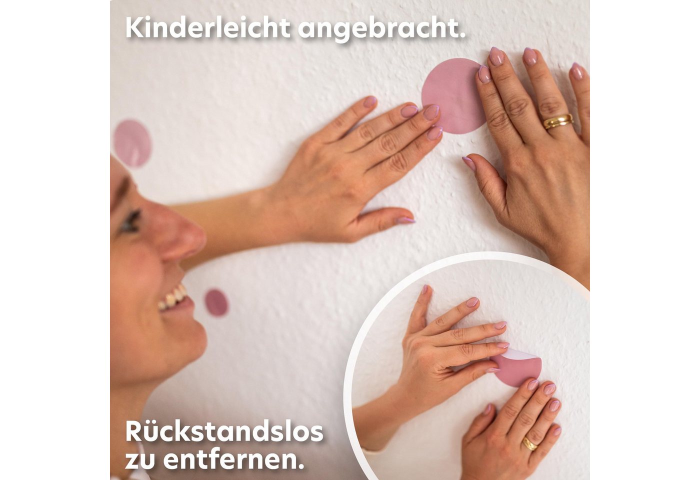 lilimaus Wandsticker Herzen, Sterne & Punkte selbstklebend - Deko fürs Kinderzimmer (132 St), Herzen, Sterne oder Punkte - 36er- & 132er-Set, ablösbar – Bild 4 von 5