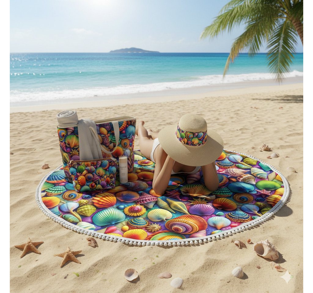 lillestoff Stoff Baumwollstoff Baumwolle Webware 3D-Optik Summer Muscheln Meer – Bild 2 von 3