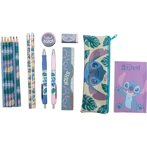 Lilo & Stitch Federmäppchen Schreibwarenset 15-teilig mit Federmäppchen und Zubehör, (15-tlg)
