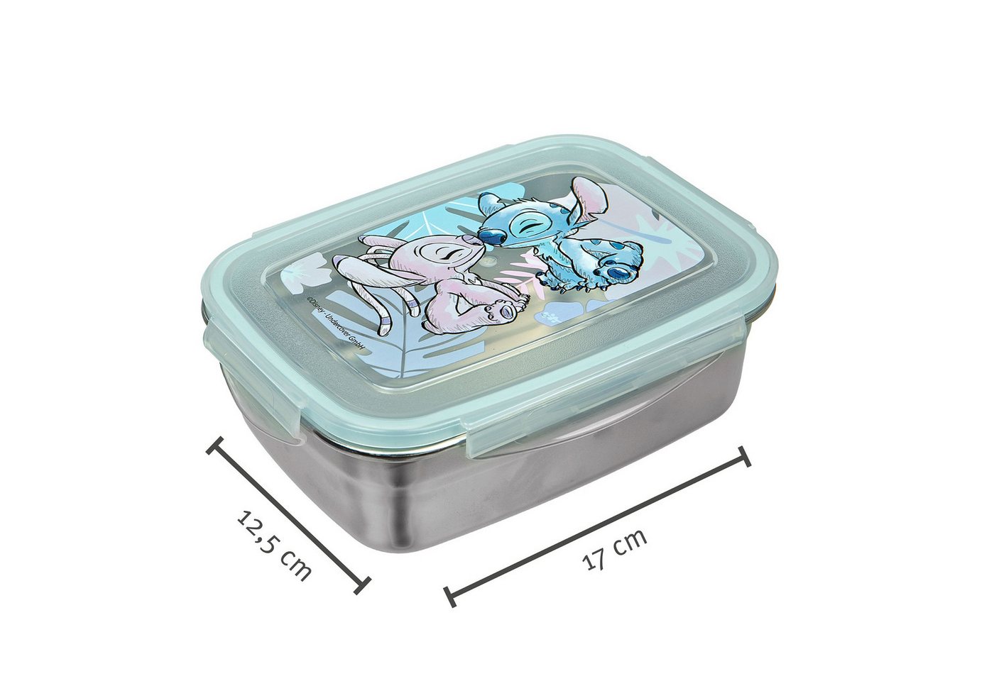 Lilo & Stitch Lunchbox Brotdose mit Gummidichtung - aus Edelstahl - 550 ml Fassungsvermögen – Bild 2 von 3