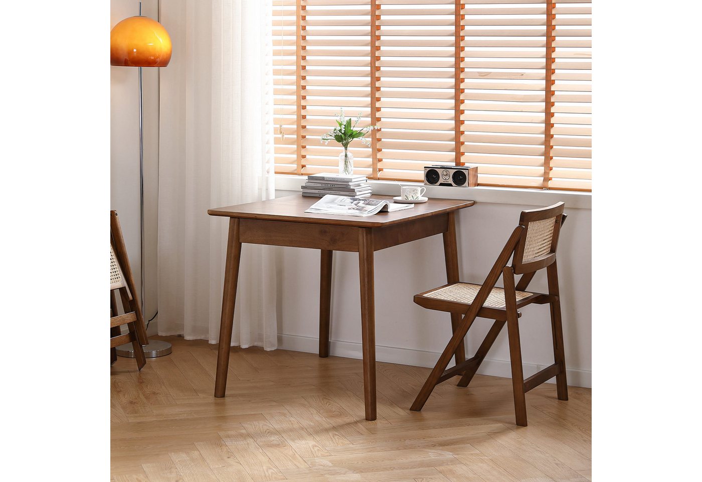 LIM HOME Klappstuhl TB000 (Packung, 1 St), Gestell aus Massiveholz FSC®, Sitzfläche aus Rattan – Bild 5 von 5