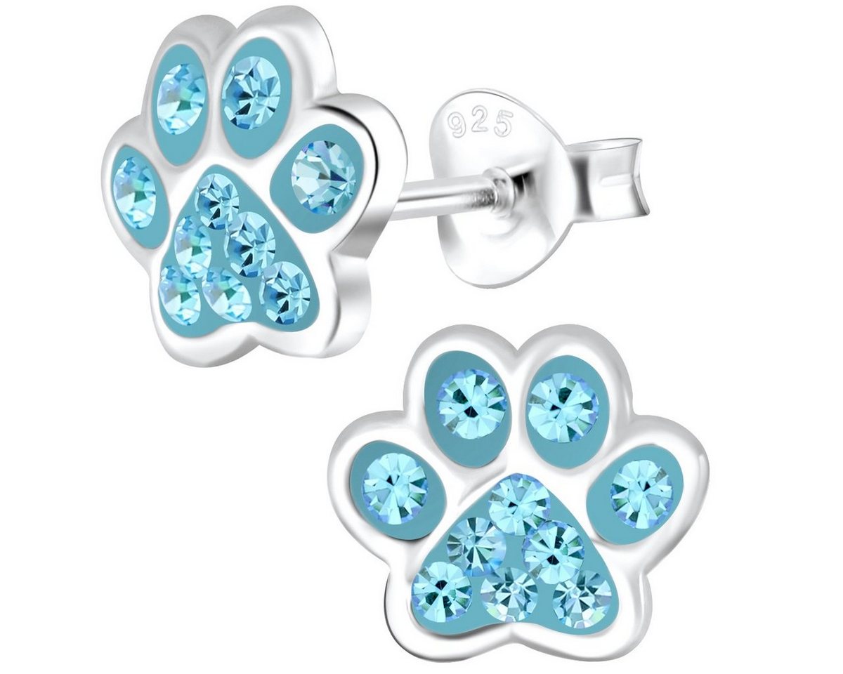 Limana Ohrstecker-Set Kinder Mädchen Ohrringe 925 Silber Pfote Glitzer Edelstahl Herz, Kinderohrringe Kinderohrstecker Mädchenohrringe Kinderschmuck – Bild 4 von 5