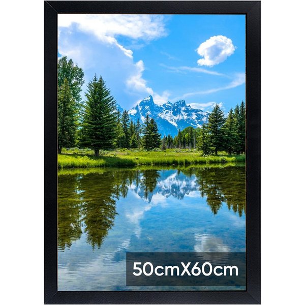 lindahandel Einzelrahmen Schwarz Bilderrahmen 50×60 mit bruchsicherem Acrylglas,Quer-Hochformat, (1 St), Modern Posterrahmen, Bilderrahmen für Puzzle,Fotos & Po