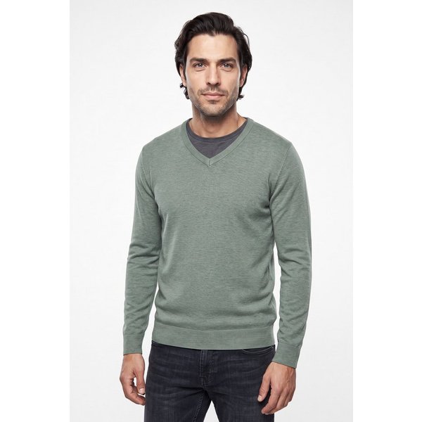 LINDBERGH Strickpullover meliert, mit V-Ausschnitt