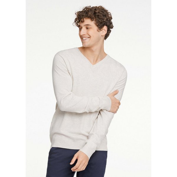 LINDBERGH Strickpullover meliert, mit V-Ausschnitt