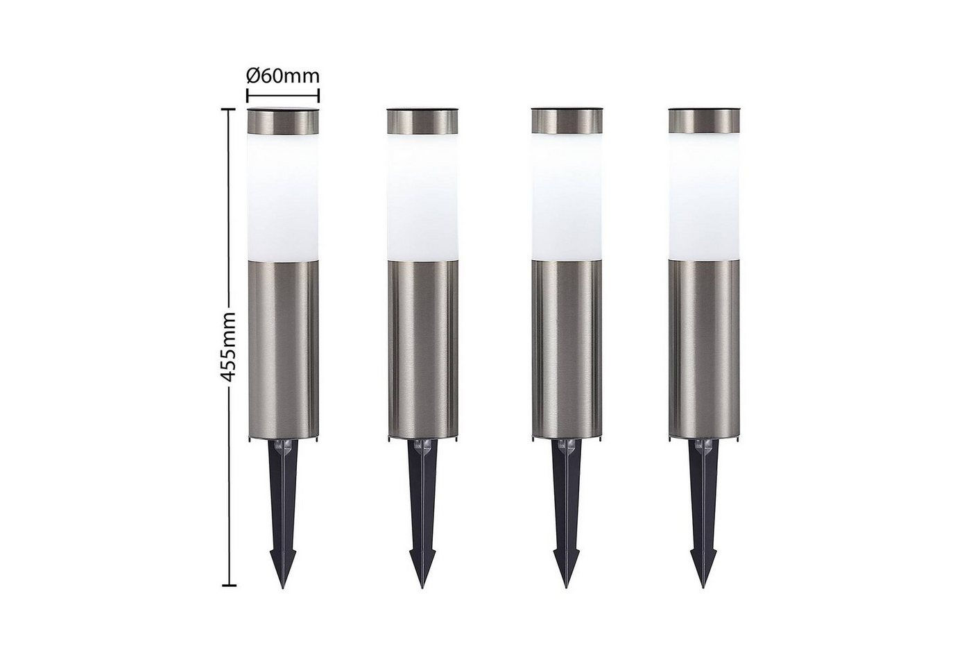 Lindby Außen-Stehlampe Sirita, LED, Edelstahl Alu tageslicht IP44, 1 x 0,2 W LED, tageslicht – Bild 4 von 5