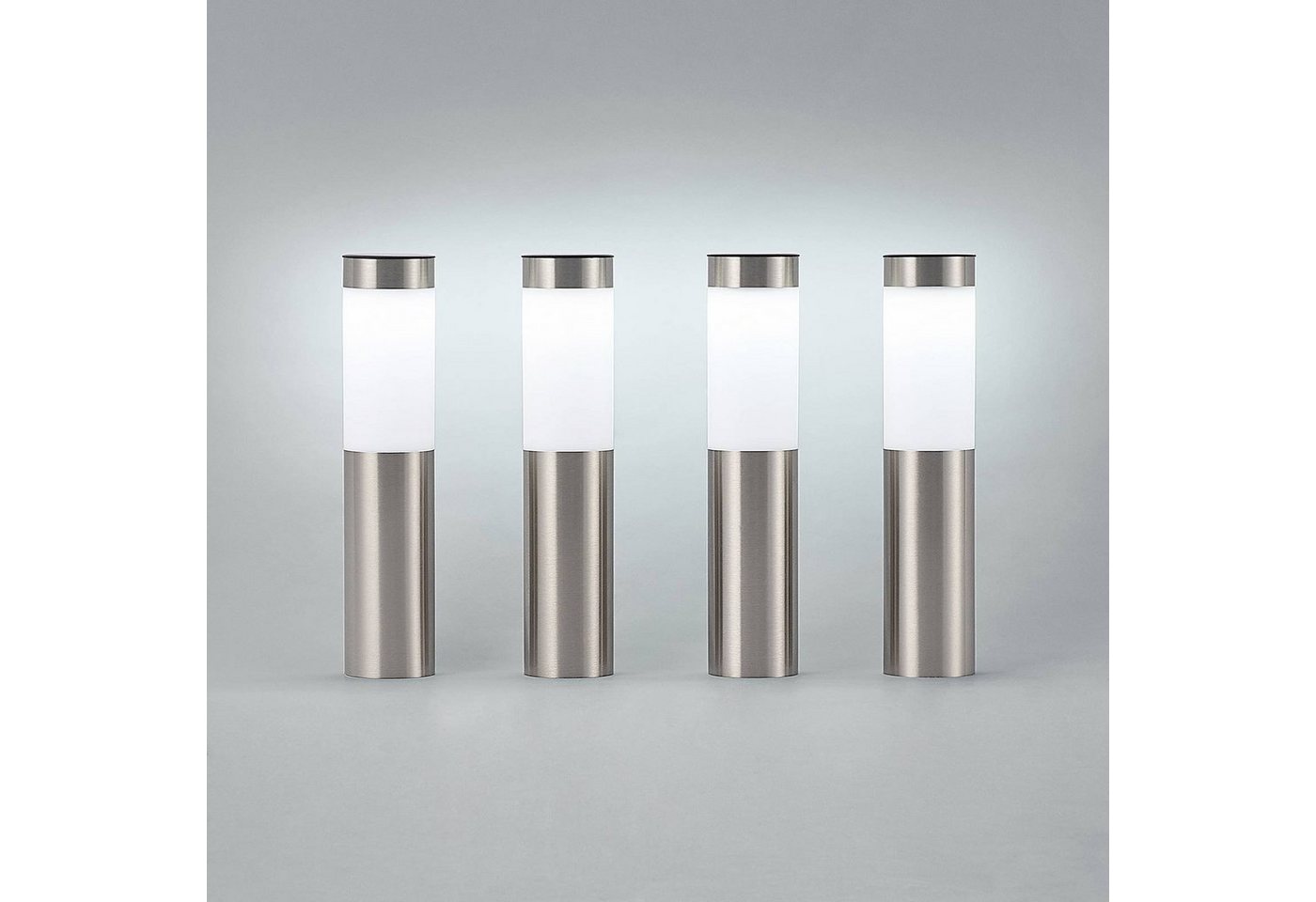 Lindby Außen-Stehlampe Sirita, LED, Edelstahl Alu tageslicht IP44, 1 x 0,2 W LED, tageslicht – Bild 5 von 5