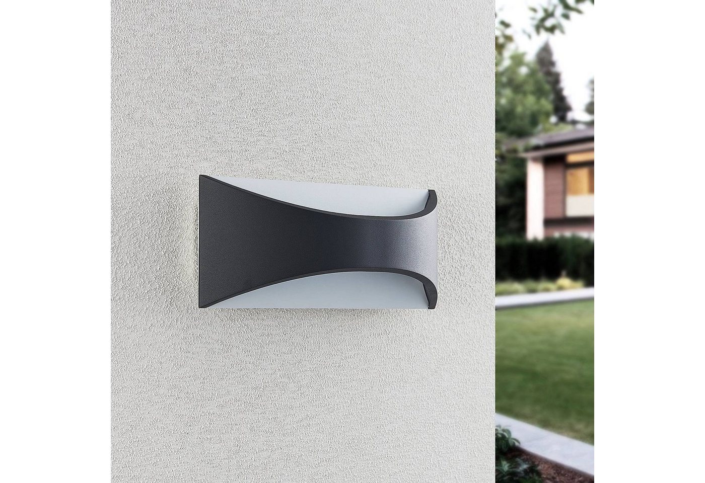 Lindby Außen-Wandleuchte Mathea, 1 x 9 W LED, warmweiß – Bild 4 von 5