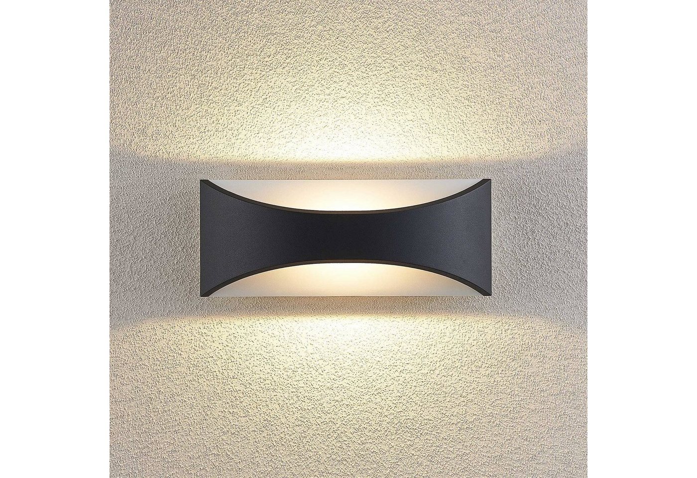 Lindby Außen-Wandleuchte Mathea, 1 x 9 W LED, warmweiß – Bild 5 von 5