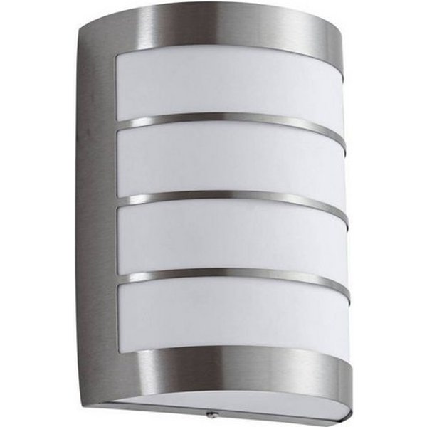 Lindby Außen-Wandleuchte Noyan, Edelstahl Alu IP44, 1 x 15 W LED