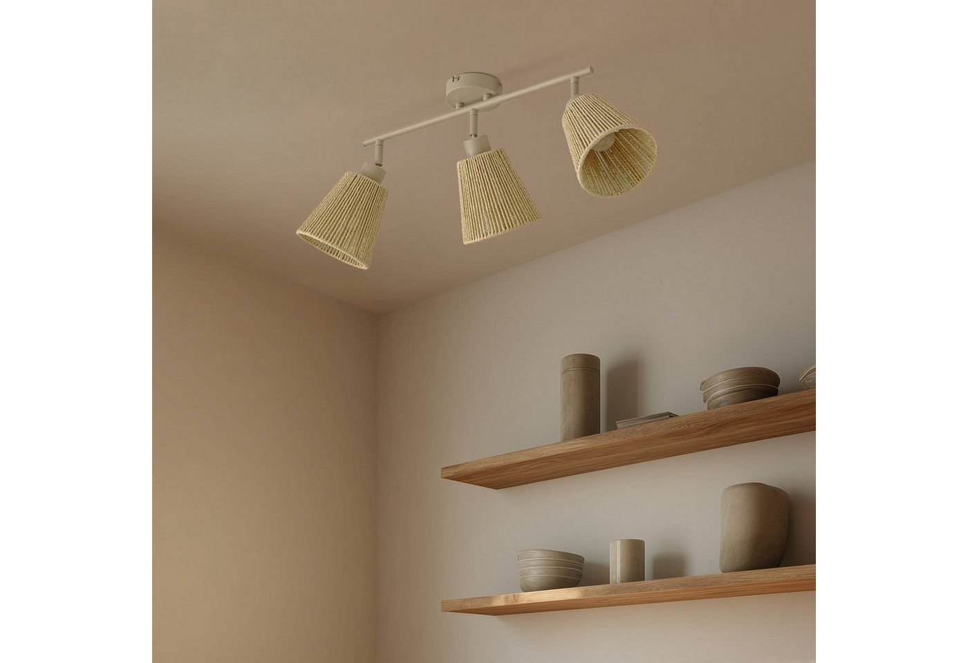 Lindby Deckenleuchten Anuva, Creme IP20, 3 x 10 W LED – Bild 4 von 5