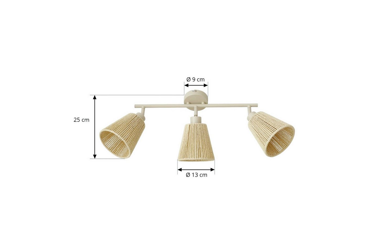 Lindby Deckenleuchten Anuva, Creme IP20, 3 x 10 W LED – Bild 5 von 5