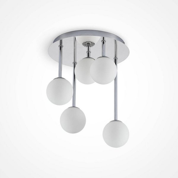 Lindby Deckenleuchten Chrissy, Metall, Chrom IP20, 5 x 8 W