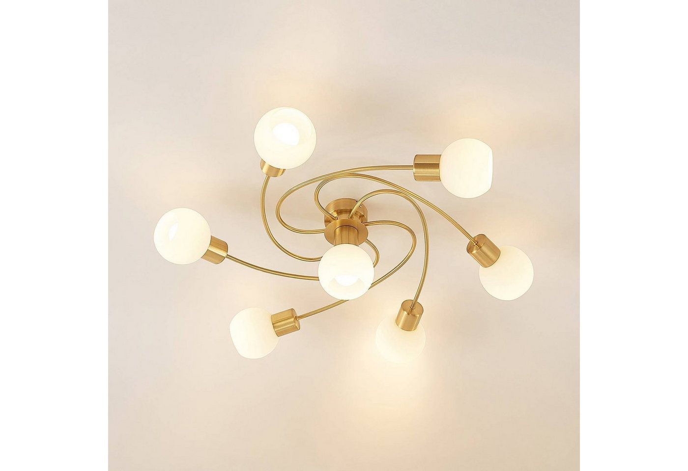 Lindby Deckenleuchten Ciala, Glas Gold / Messing IP20, 7 x 8 W LED – Bild 5 von 5