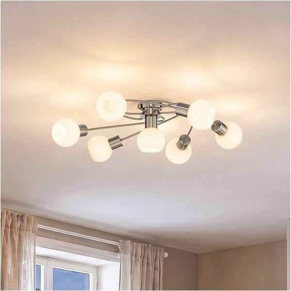 Lindby Deckenleuchten Ciala, Glas Alu IP20, 7 x 4,5 W LED