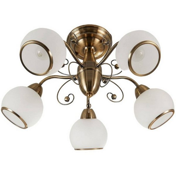 Lindby Deckenleuchten Corentin, Glas Bronze IP20, 5 x 40 W