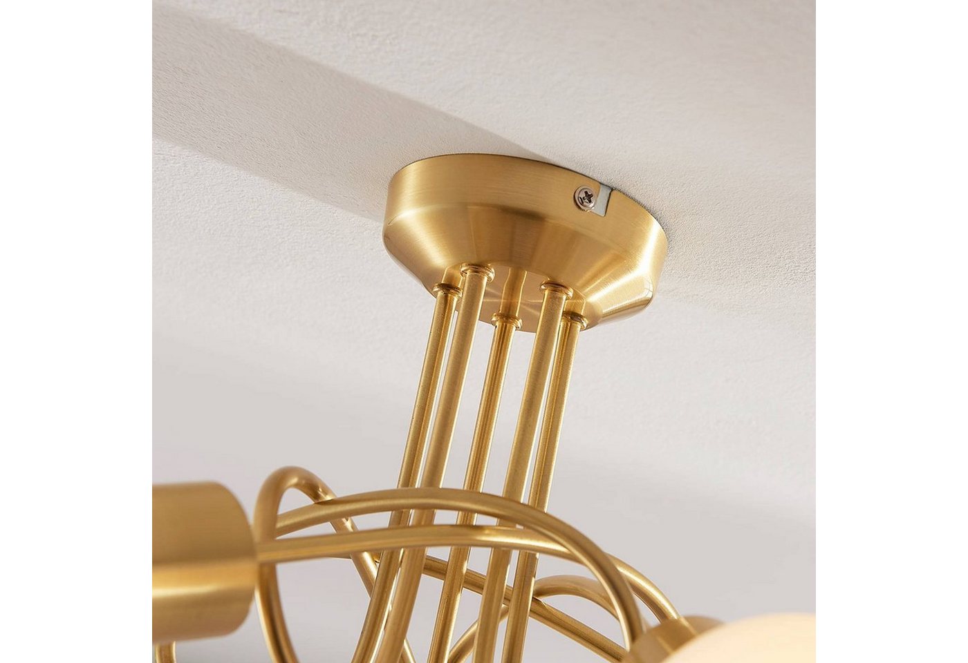 Lindby Deckenleuchten Elaina, Glas Gold / Messing IP20, 5 x 5 W LED – Bild 5 von 5