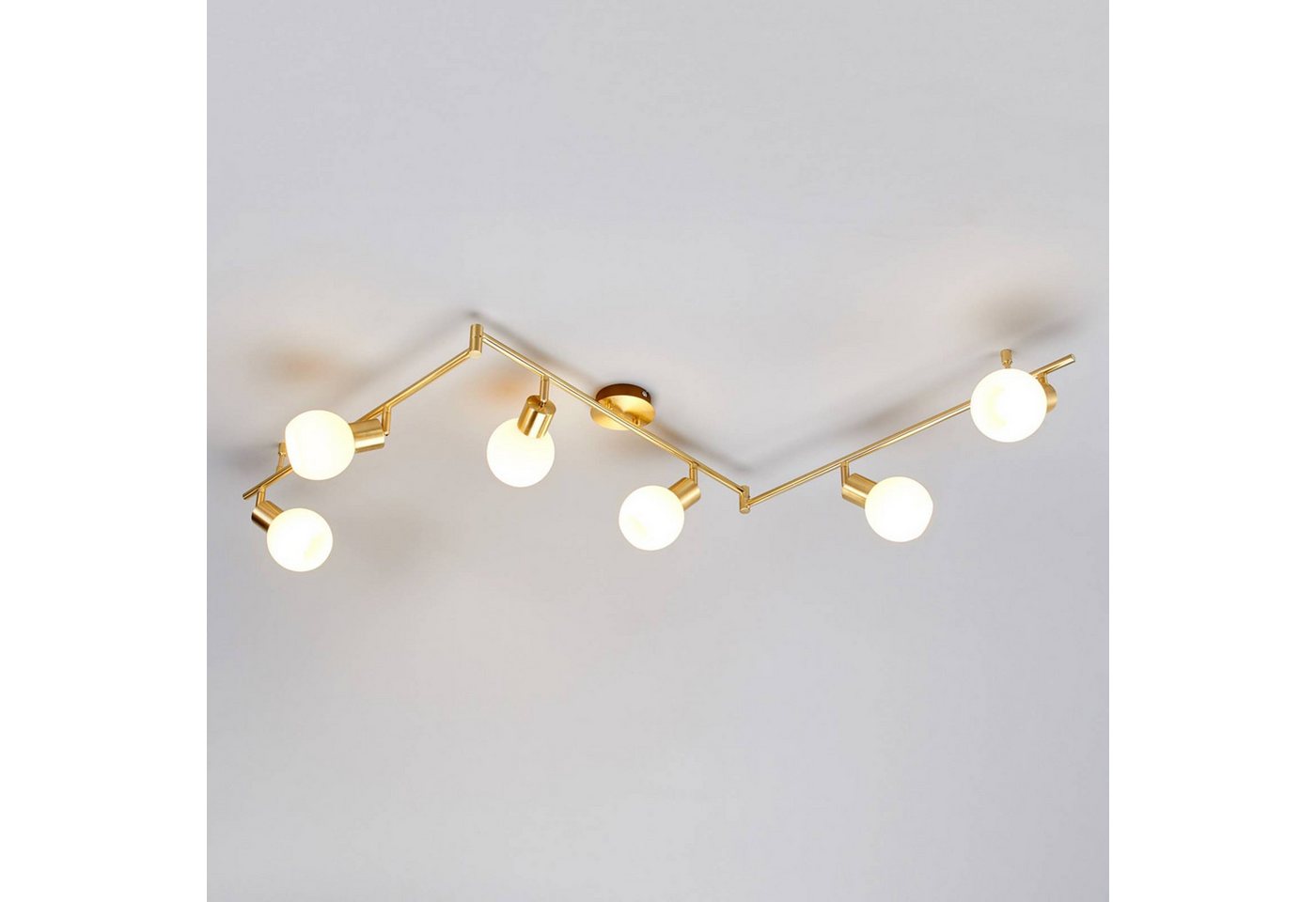 Lindby Deckenleuchten Elaina, Metall, Gold / Messing IP20, 6 x 4 W LED – Bild 2 von 5